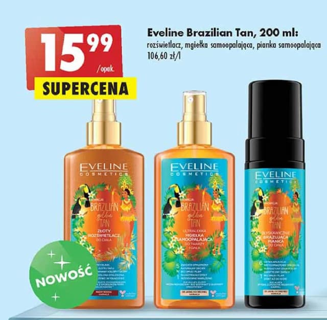 Eveline Brazilian Body rozświetlający złoty eliksir - piękna skóra bez słońca Eveline Brazilian Body rozświetlający złoty eliksir - piękna skóra bez słońca